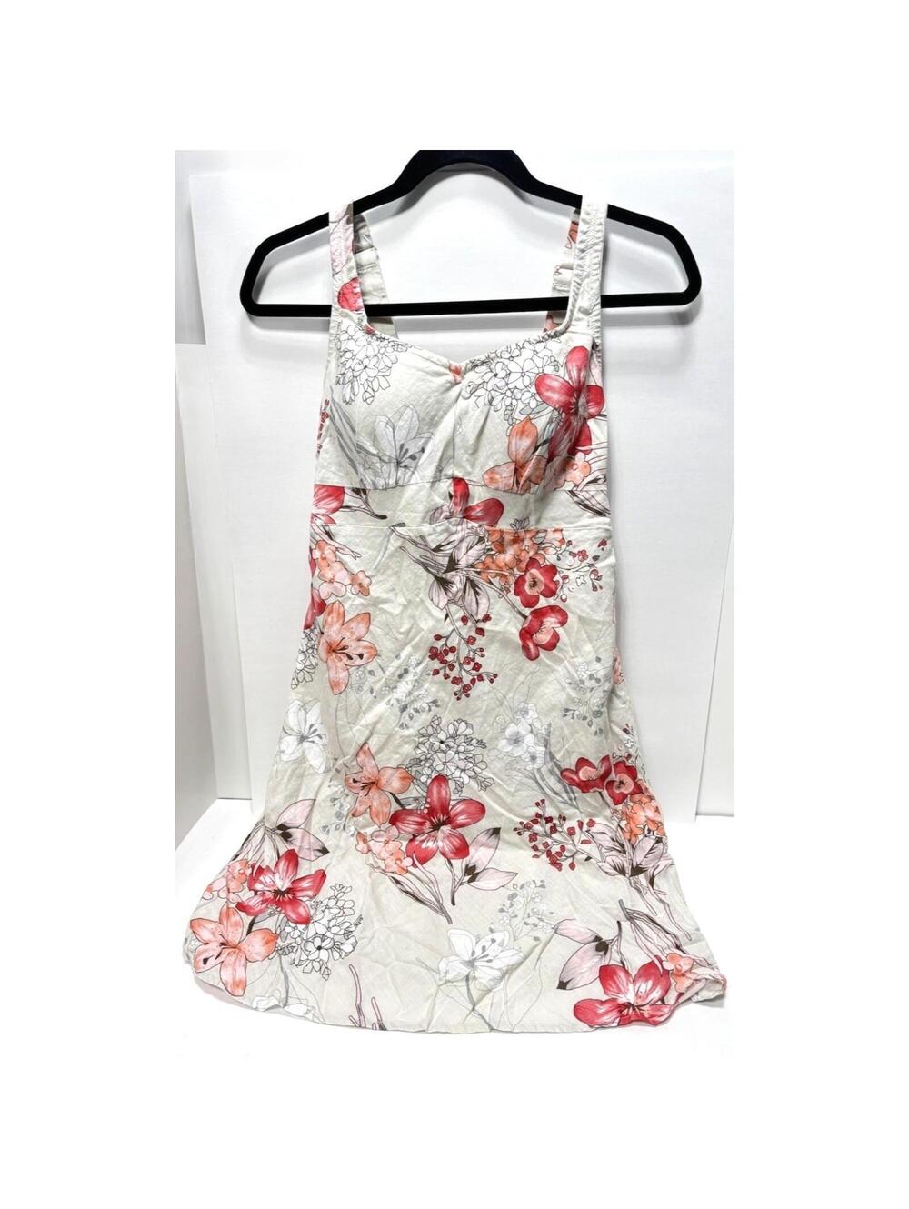 Womens Floral Summer Dress Built-In Bar, Short Tank Style Denver Hayes Small,GUC